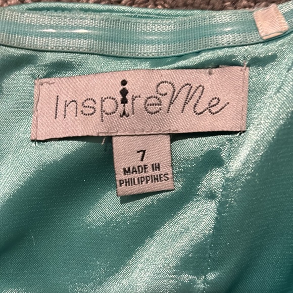 Blue/Teal dress, worn once, size 7 (Juniors) - Picture 3 of 3